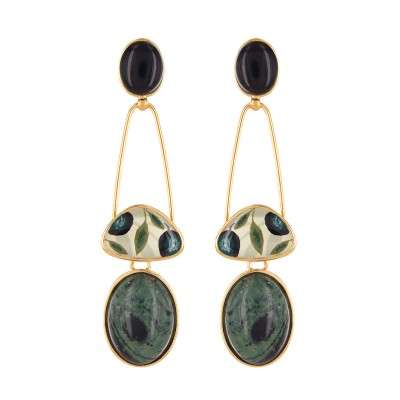 TARATATA bijoux Boucles d'oreilles Puces Olive. TARATATA bijoux Boucles d'oreilles Puces Olive.