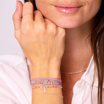 DORIANE Bijoux Bracelet Mérida Rose Violet.