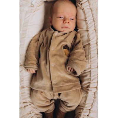 WOOLY ORGANIC - Veste en velours brodé - Savane WOOLY ORGANIC - Veste en velours brodé - Savane
