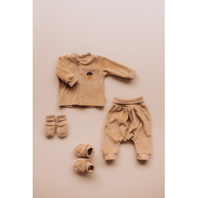 WOOLY ORGANIC - Veste en velours brodé - Savane WOOLY ORGANIC - Veste en velours brodé - Savane