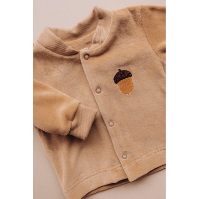 WOOLY ORGANIC - Veste en velours brodé - Savane WOOLY ORGANIC - Veste en velours brodé - Savane