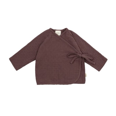 WOOLY ORGANIC - Veste enveloppante en mousseline - Prune WOOLY ORGANIC - Veste enveloppante en mousseline - Prune