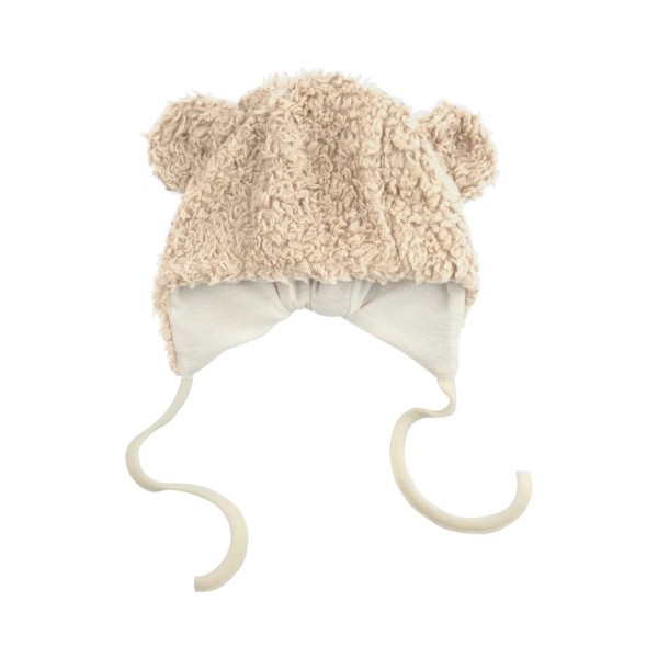 WOOLY ORGANIC - Bonnet en peluche avec oreilles teddy - Smoke Gray