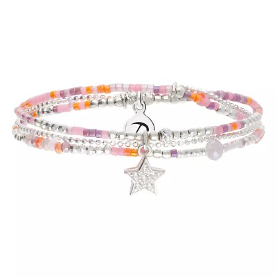 DORIANE Bijoux Bracelet Etoile Rose Violet. DORIANE Bijoux Bracelet Etoile Rose Violet.