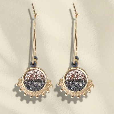 LOETMA Boucles d’oreilles Créoles Jasmine Pyrite. LOETMA Boucles d’oreilles Créoles Jasmine Pyrite.