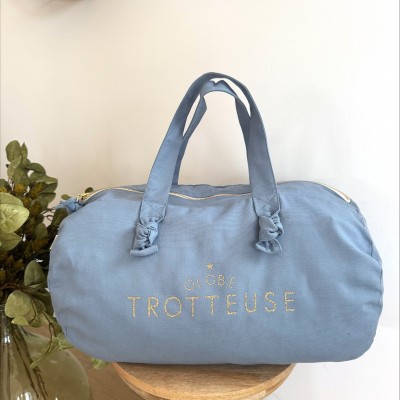 Marcel & Lily Sac polochon Globe Trotteuse Bleu Nuage. Marcel & Lily Sac polochon Globe Trotteuse Bleu Nuage.