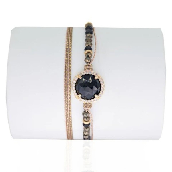 LOETMA Bracelet Elisa Onyx noir.
