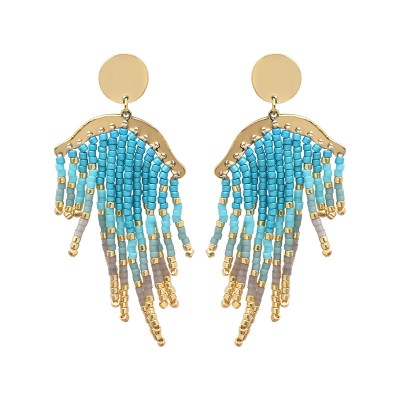 BELLE MAIS PAS QUE Boucles d’oreilles Blue Océan Victoire.