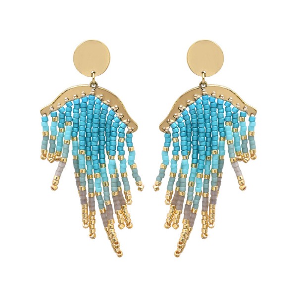 BELLE MAIS PAS QUE Boucles d’oreilles Blue Océan Victoire.