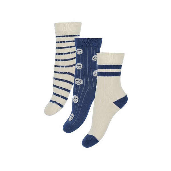 MINIPOP - Chaussettes en bambou X3 - Colbalt