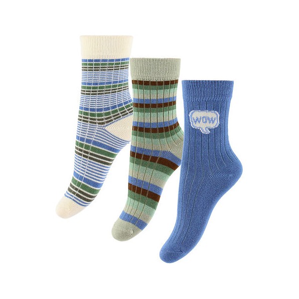 MINIPOP - Chaussettes en bambou X3 - Blue