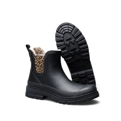 VERBENAS - Bottes de pluie Lua Mate Fur - Black/Léo VERBENAS - Bottes de pluie Lua Mate Fur - Black/Léo