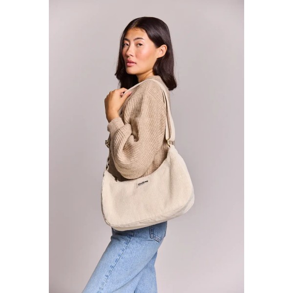 HINBAG - Sac Rosa Velours - Ecru