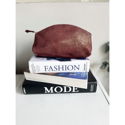 LA CARTABLIERE Maxi Trousse à Trésors Pailleté Grenat doré.