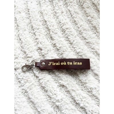 LA CARTABLIERE Porte-Clés Message J’irais ou tu iras Ebène.