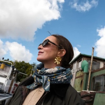 SO FAMILY Foulard Dheli Céladon.