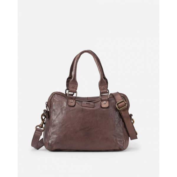 BIBA Sac à main Bowling Boston Marron foncé.