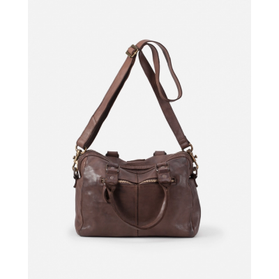 BIBA Sac à main Bowling Boston Marron foncé.