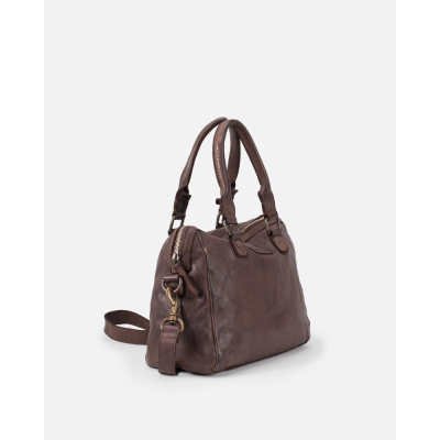BIBA Sac à main Bowling Boston Marron foncé.