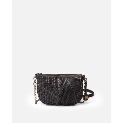 BIBA Sac Bandoulière Carter tressé Noir.