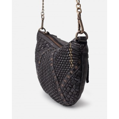 BIBA Sac Bandoulière Carter tressé Noir.