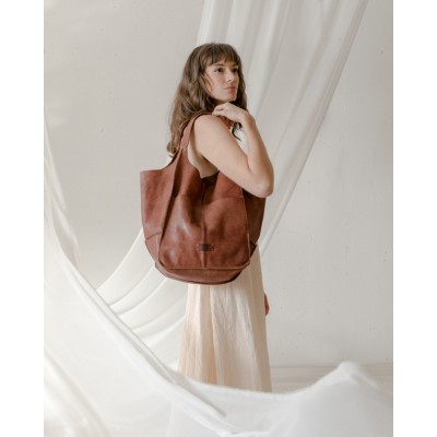 BIBA Sac Cabas Homer Cuir Tan.