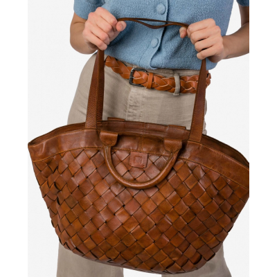 BIBA Sac Bandoulière Lewisburg en cuir Tan.