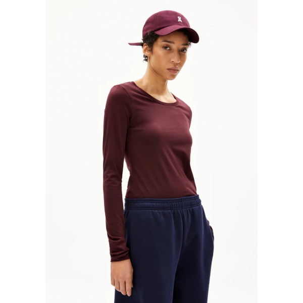 ARMEDANGELS - Haut à manches longues Einiaara - Dark Cranberry