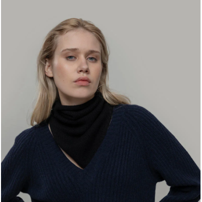 RIFO - Écharpe triangulaire Cachemire Masha - Noir
