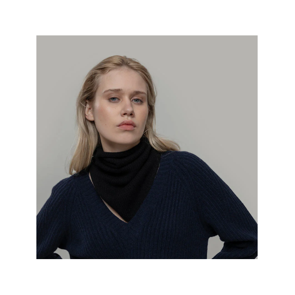 RIFO - Écharpe triangulaire Cachemire Masha - Noir