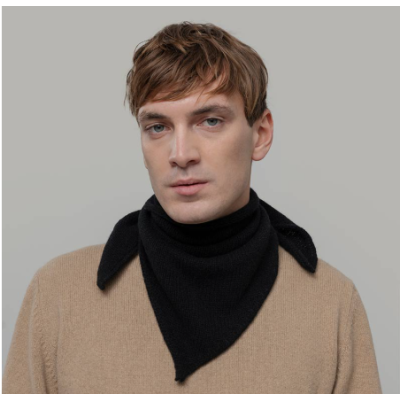 RIFO - Écharpe triangulaire Cachemire Masha - Noir