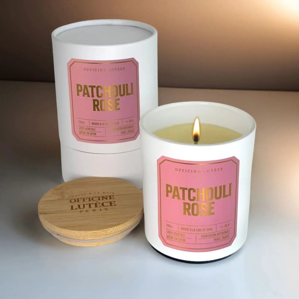 OFFICINE LUTECE Bougie parfumée Patchouli rose.