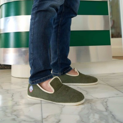 LA PANTOUFLE À PÉPÈRE - Charentaise Rétro - Kaki