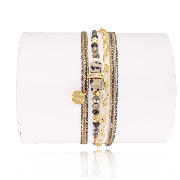 LOETMA Bracelet Calypso Jaspe Dalmatien.