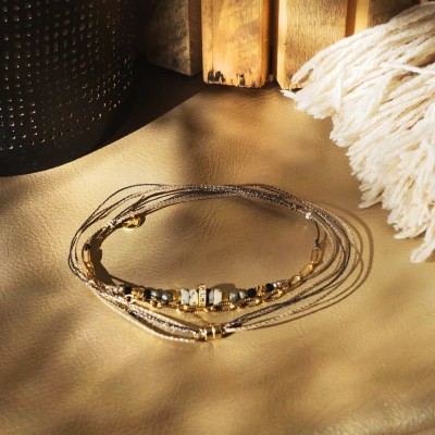 LOETMA Bracelet Calypso Jaspe Dalmatien.