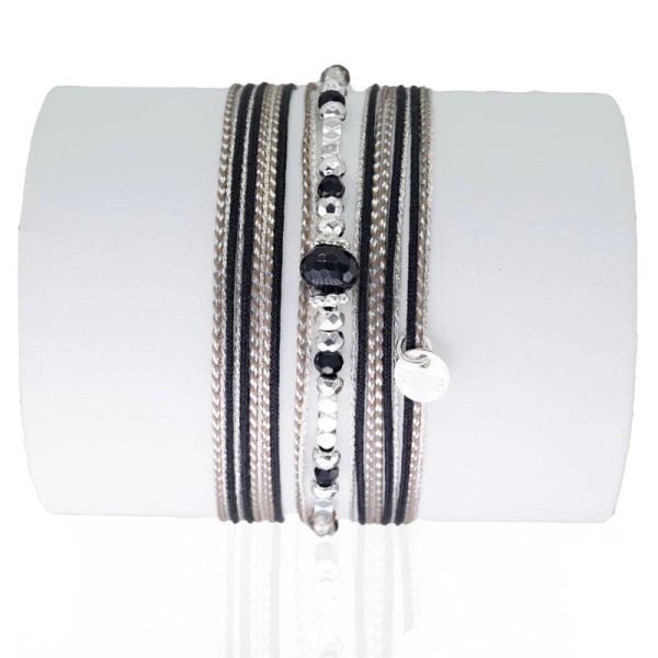 LOETMA Bracelet Silver Onyx Noir.