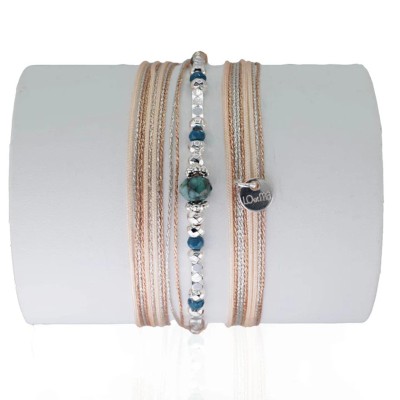 LOETMA Bracelet Silver Turquoise Africaine.