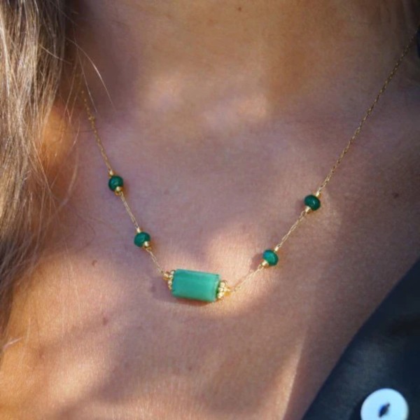 LOETMA Collier Alassio Jade Verte.