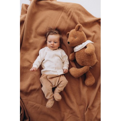 WOOLY ORGANIC - Ours en peluche Teddy avec collier