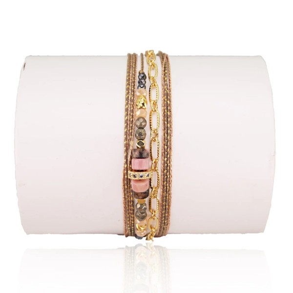 LOETMA Bracelet ajustable Calypso Rhodochrosite.