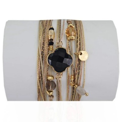 LOETMA Bracelet ajustable Chance Onyx Noir.