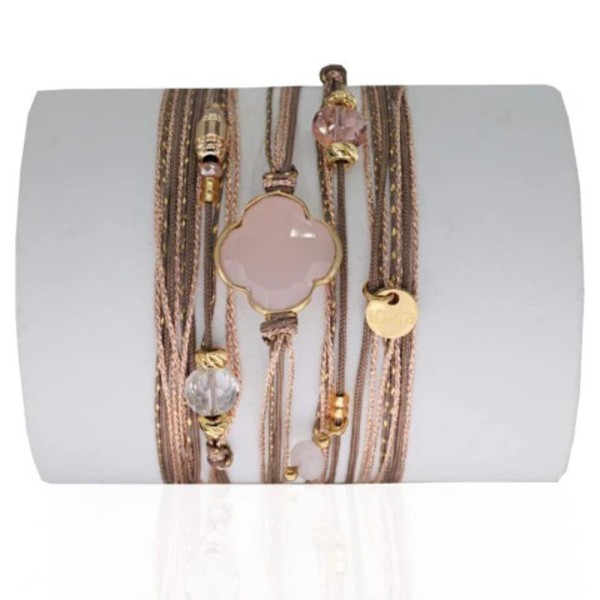 LOETMA Bracelet ajustable Chance Quartz Rose.