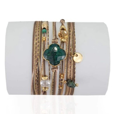 LOETMA Bracelet ajustable Chance Vert Émeraude.
