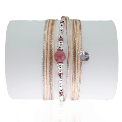 LOETMA Bracelet ajustable Silver Rhodoniste.