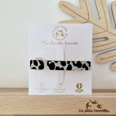 LES PETITES HIRONDELLES - Barrette clip - Léopard argenté