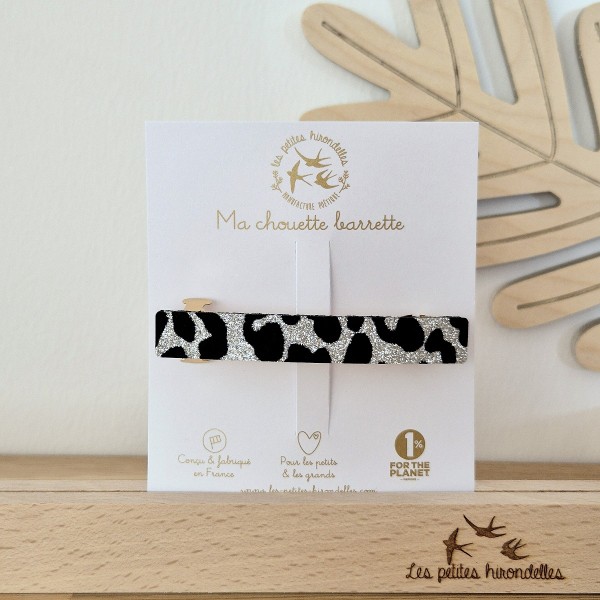 LES PETITES HIRONDELLES - Barrette clip - Léopard argenté