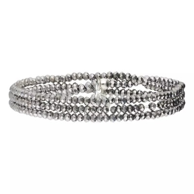 DORIANE Bijoux Bracelet 3 tours gris.