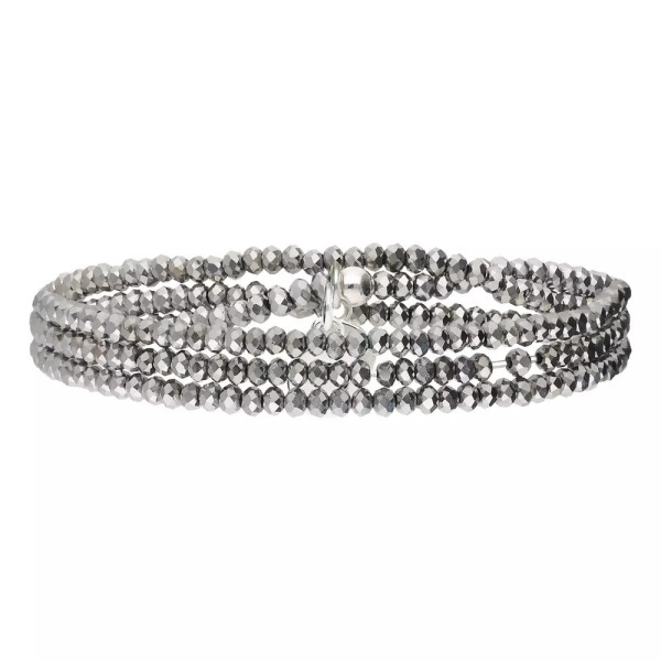 DORIANE Bijoux Bracelet 3 tours gris.