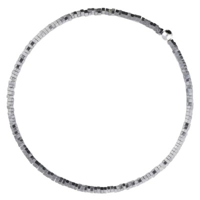 DORIANE Bijoux Bracelet Elastique Gris clair Hématite.