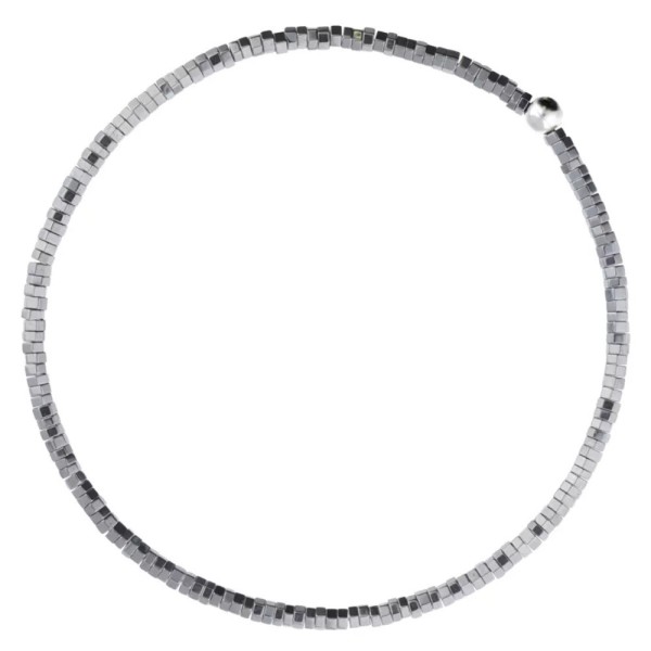 DORIANE Bijoux Bracelet Elastique Gris clair Hématite.